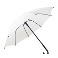 White Fabric Semi-Automatic Double Groove Straight Rod Automatic Long Handle Umbrella